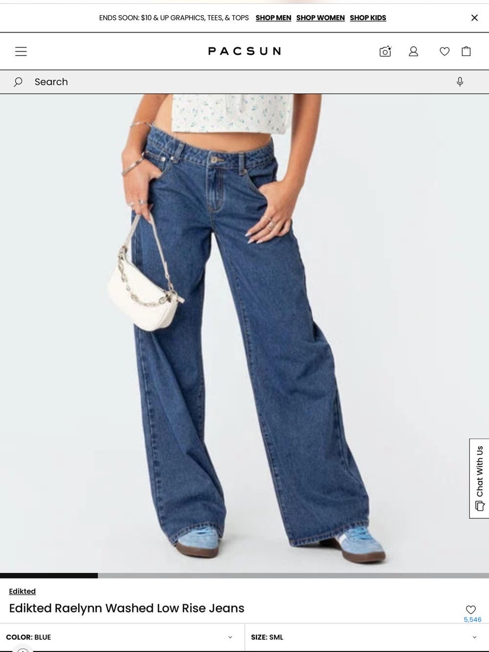 Edikted Dark Blue Wide-Leg High-Rise Jeans